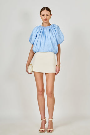 ENDLESS ROSE - Sheen Effect Blouson Top - TOPS available at Objectrare