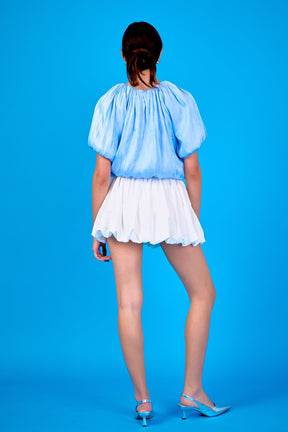 ENDLESS ROSE - Sheen Effect Blouson Top - TOPS available at Objectrare