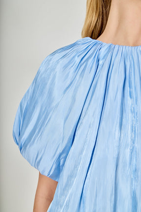 ENDLESS ROSE - Sheen Effect Blouson Top - TOPS available at Objectrare