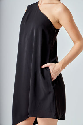 ENDLESS ROSE - Shoulder Pintucked Asymmetrical Mini Dress - DRESSES available at Objectrare