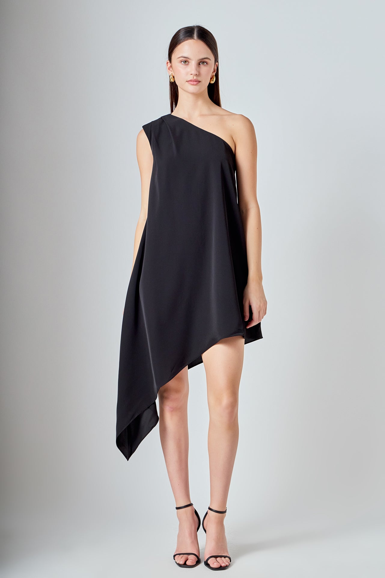 ENDLESS ROSE - Shoulder Pintucked Asymmetrical Mini Dress - DRESSES available at Objectrare