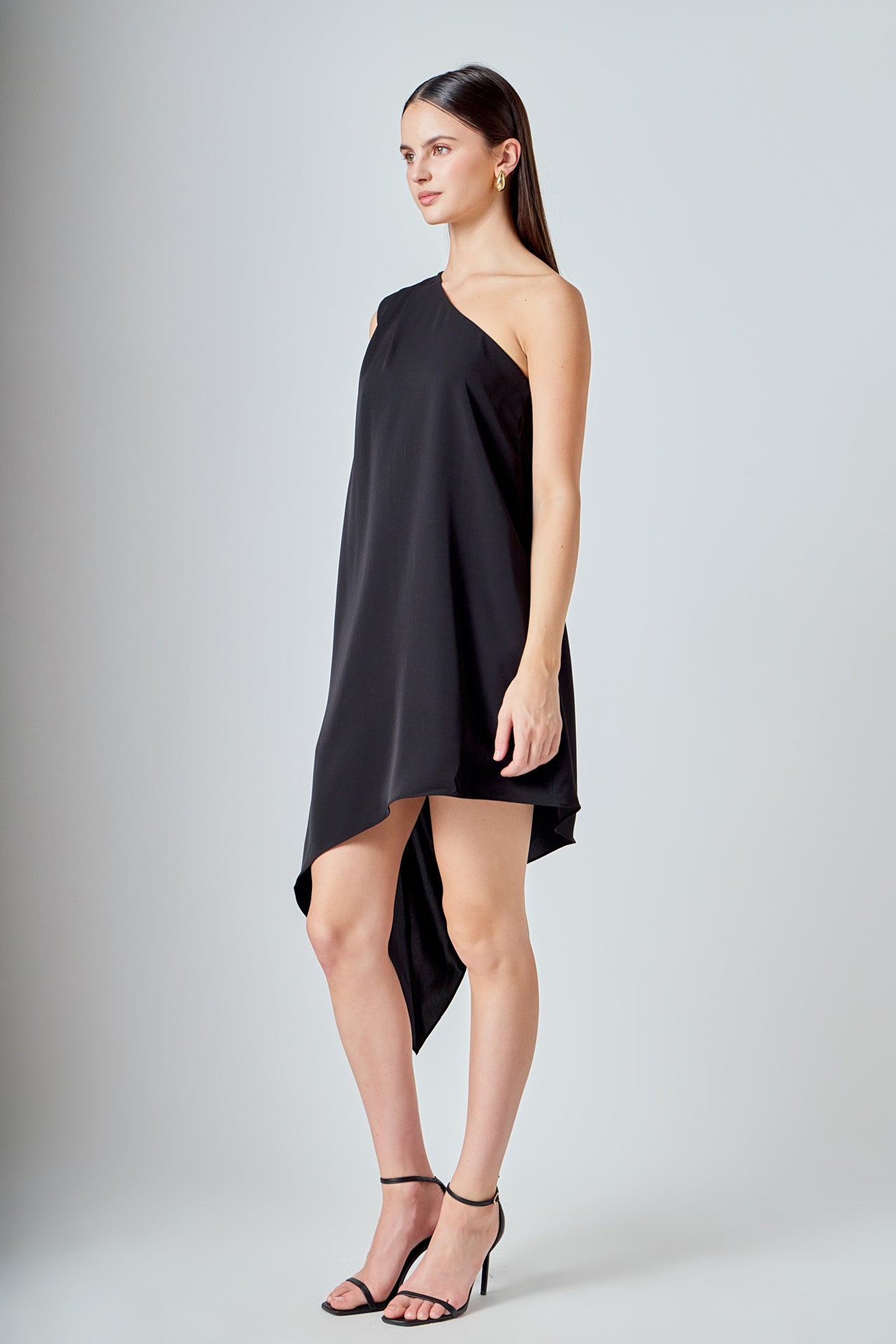 ENDLESS ROSE - Shoulder Pintucked Asymmetrical Mini Dress - DRESSES available at Objectrare