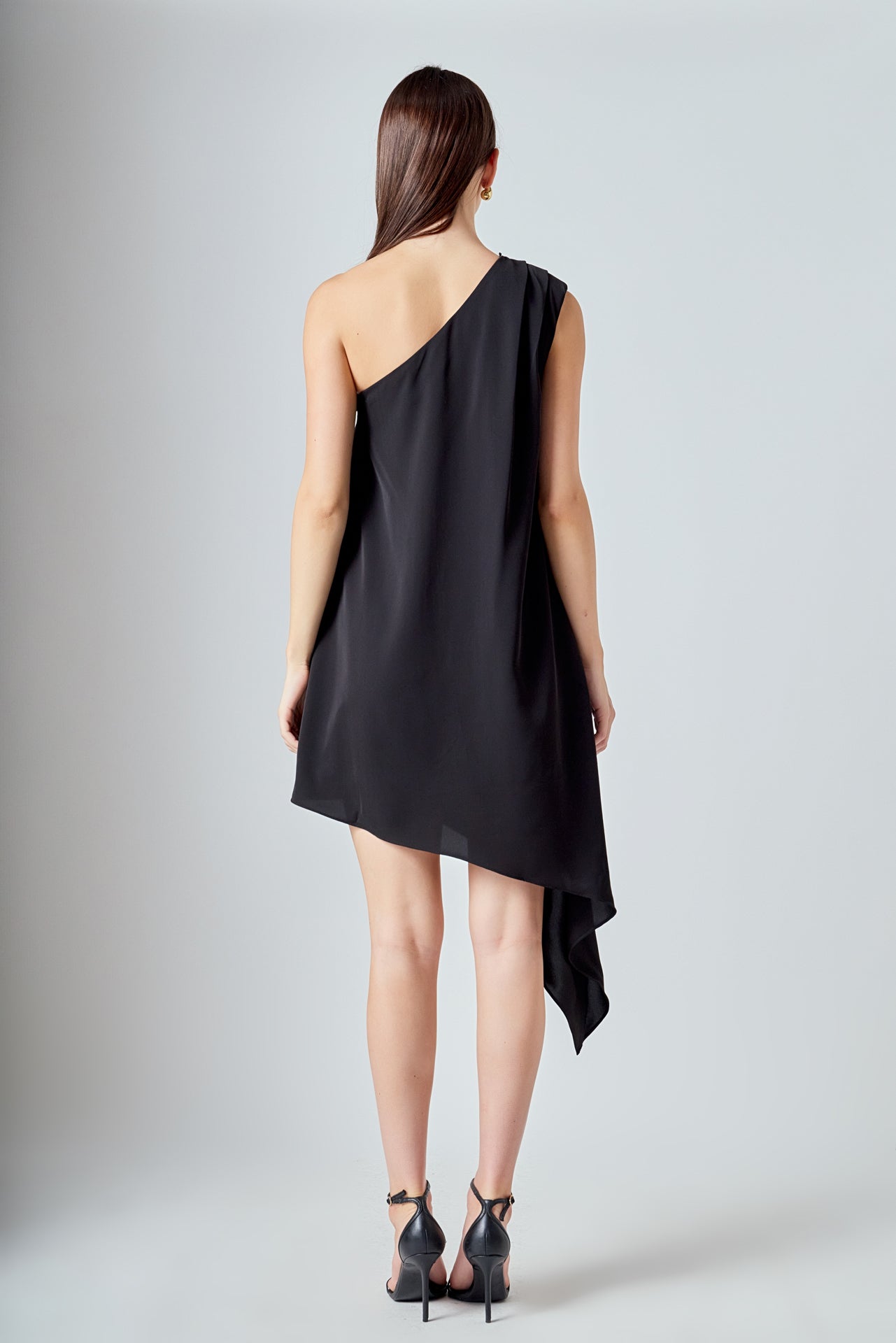 ENDLESS ROSE - Shoulder Pintucked Asymmetrical Mini Dress - DRESSES available at Objectrare