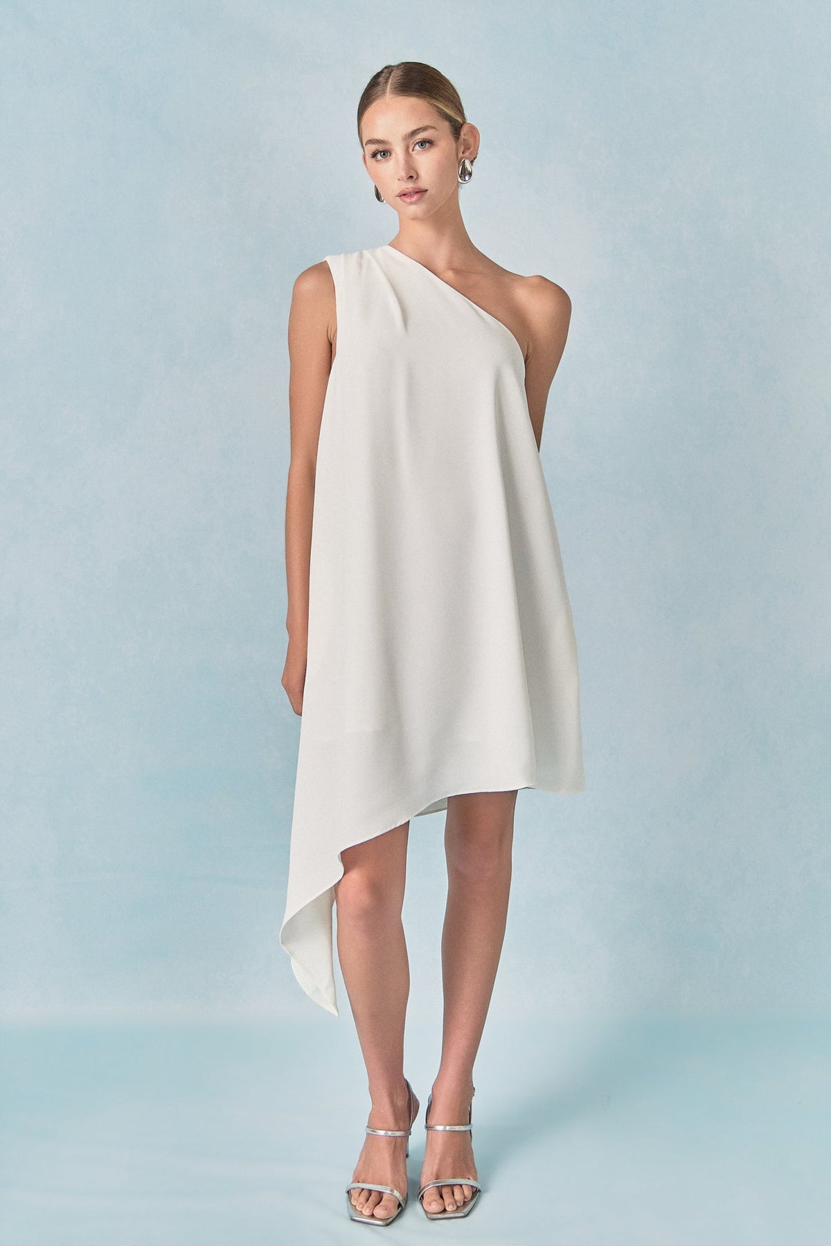 ENDLESS ROSE - Shoulder Pintucked Asymmetrical Mini Dress - DRESSES available at Objectrare