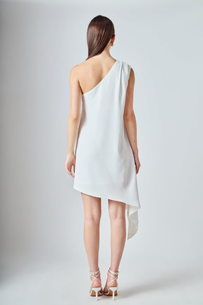 ENDLESS ROSE - Shoulder Pintucked Asymmetrical Mini Dress - DRESSES available at Objectrare