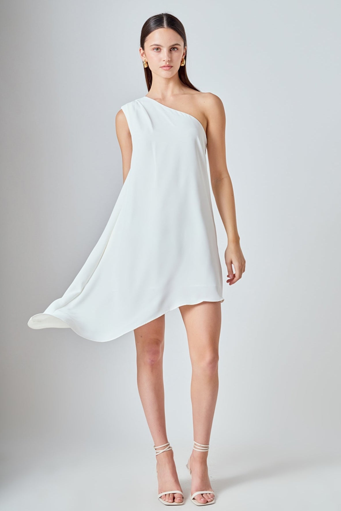ENDLESS ROSE - Shoulder Pintucked Asymmetrical Mini Dress - DRESSES available at Objectrare