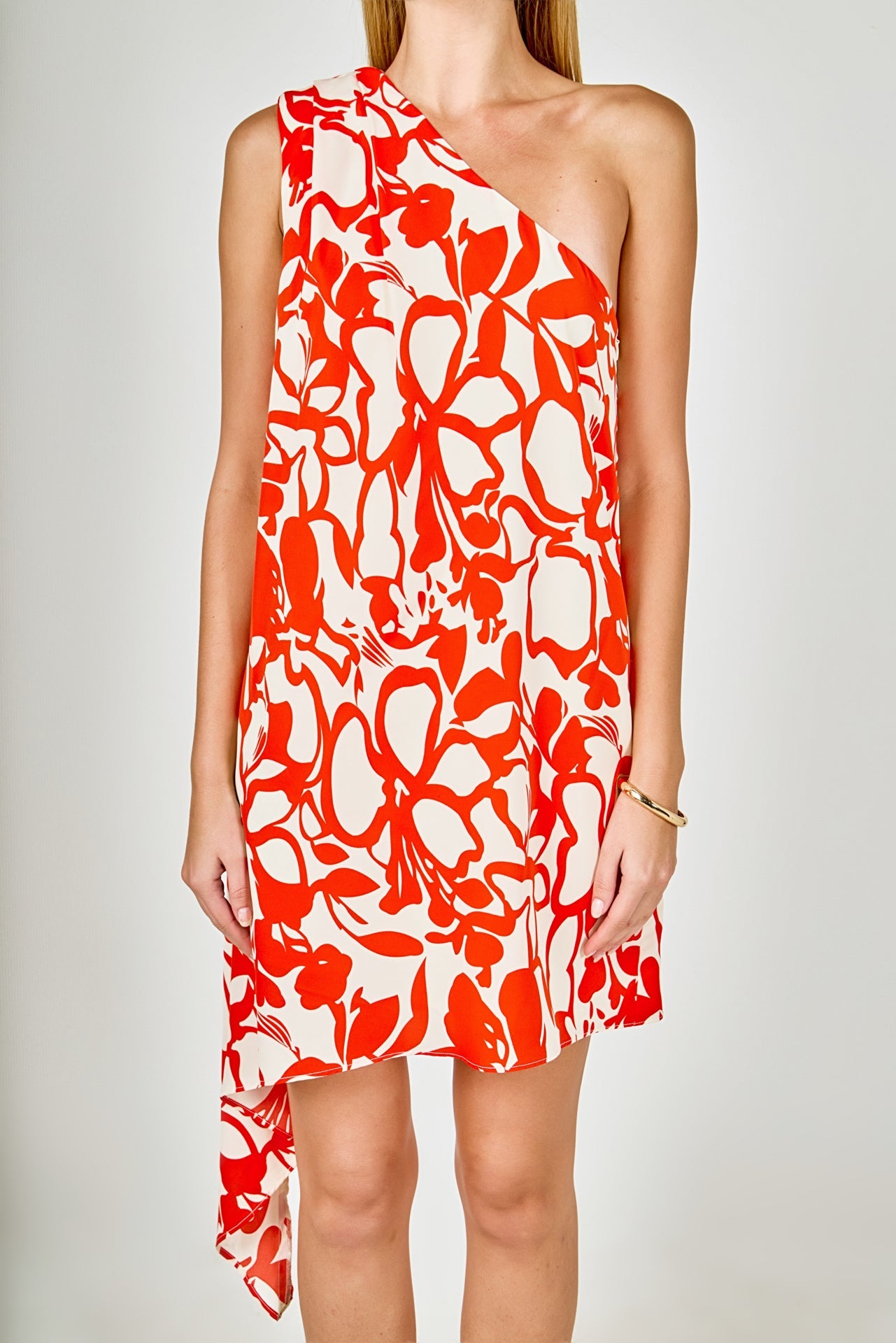 ENDLESS ROSE - Shoulder Pintucked Asymmetrical Mini Dress - DRESSES available at Objectrare