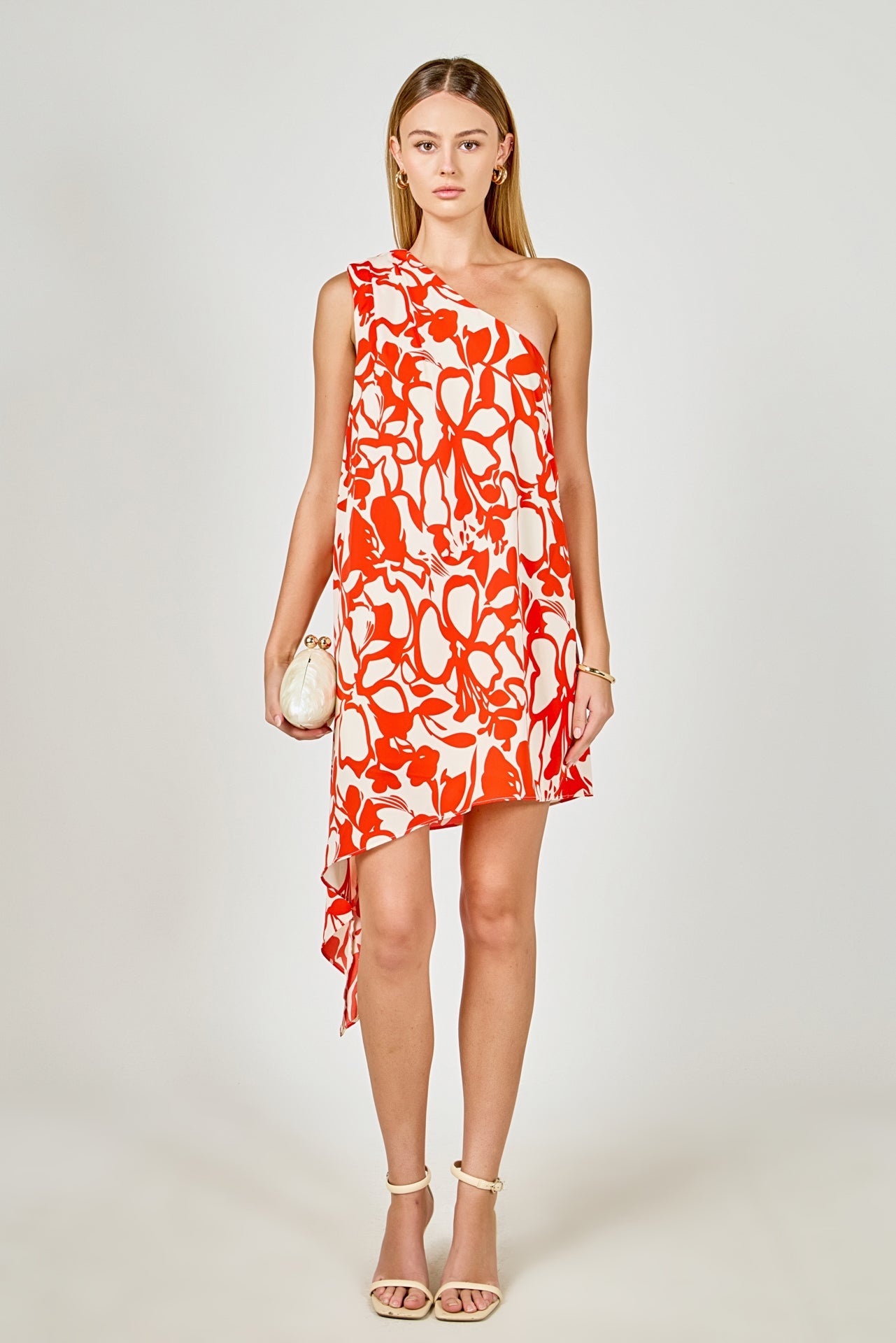 ENDLESS ROSE - Shoulder Pintucked Asymmetrical Mini Dress - DRESSES available at Objectrare