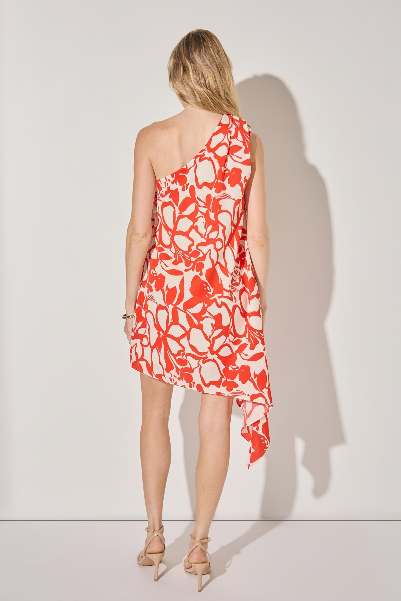 LA'VEN - Shoulder Pintucked Asymmetrical Mini Dress - DRESSES available at Objectrare