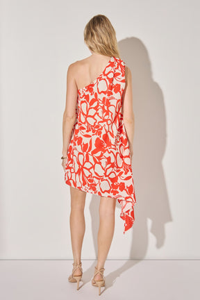 LA'VEN - Shoulder Pintucked Asymmetrical Mini Dress - DRESSES available at Objectrare