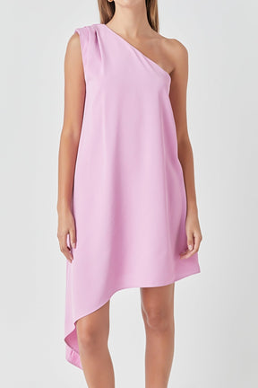 ENDLESS ROSE - Endless Rose - Shoulder Pintucked Asymmetrical Mini Dress - DRESSES available at Objectrare