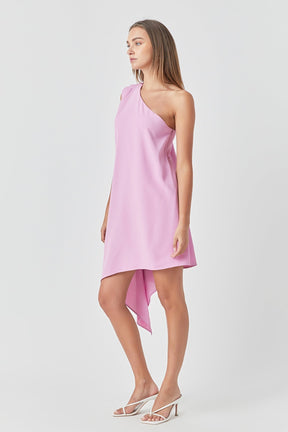 ENDLESS ROSE - Endless Rose - Shoulder Pintucked Asymmetrical Mini Dress - DRESSES available at Objectrare