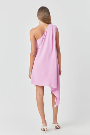 ENDLESS ROSE - Endless Rose - Shoulder Pintucked Asymmetrical Mini Dress - DRESSES available at Objectrare