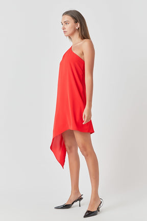 ENDLESS ROSE - Endless Rose - Shoulder Pintucked Asymmetrical Mini Dress - DRESSES available at Objectrare