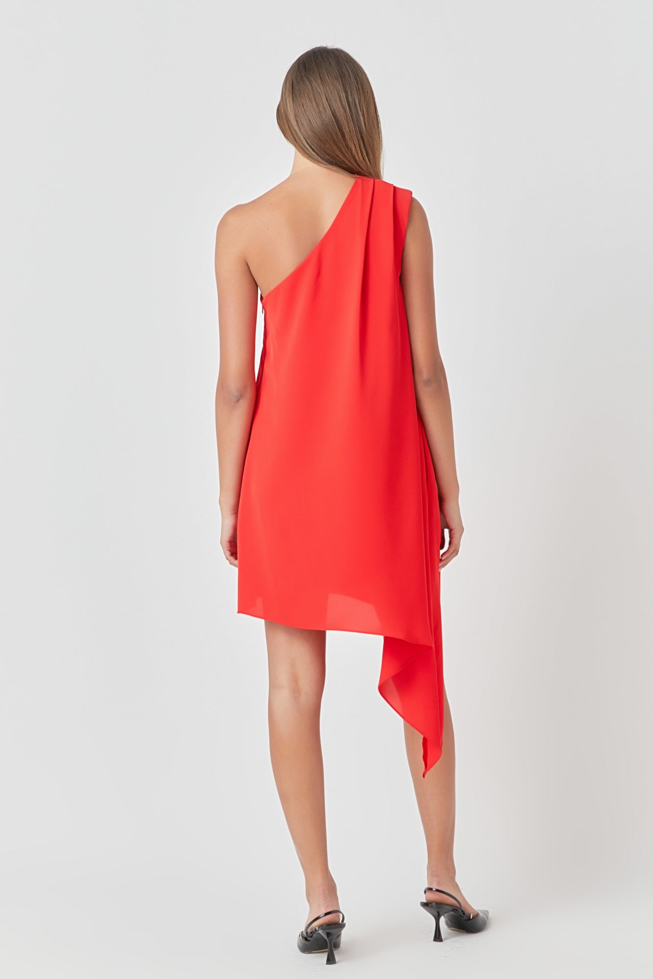 ENDLESS ROSE - Endless Rose - Shoulder Pintucked Asymmetrical Mini Dress - DRESSES available at Objectrare