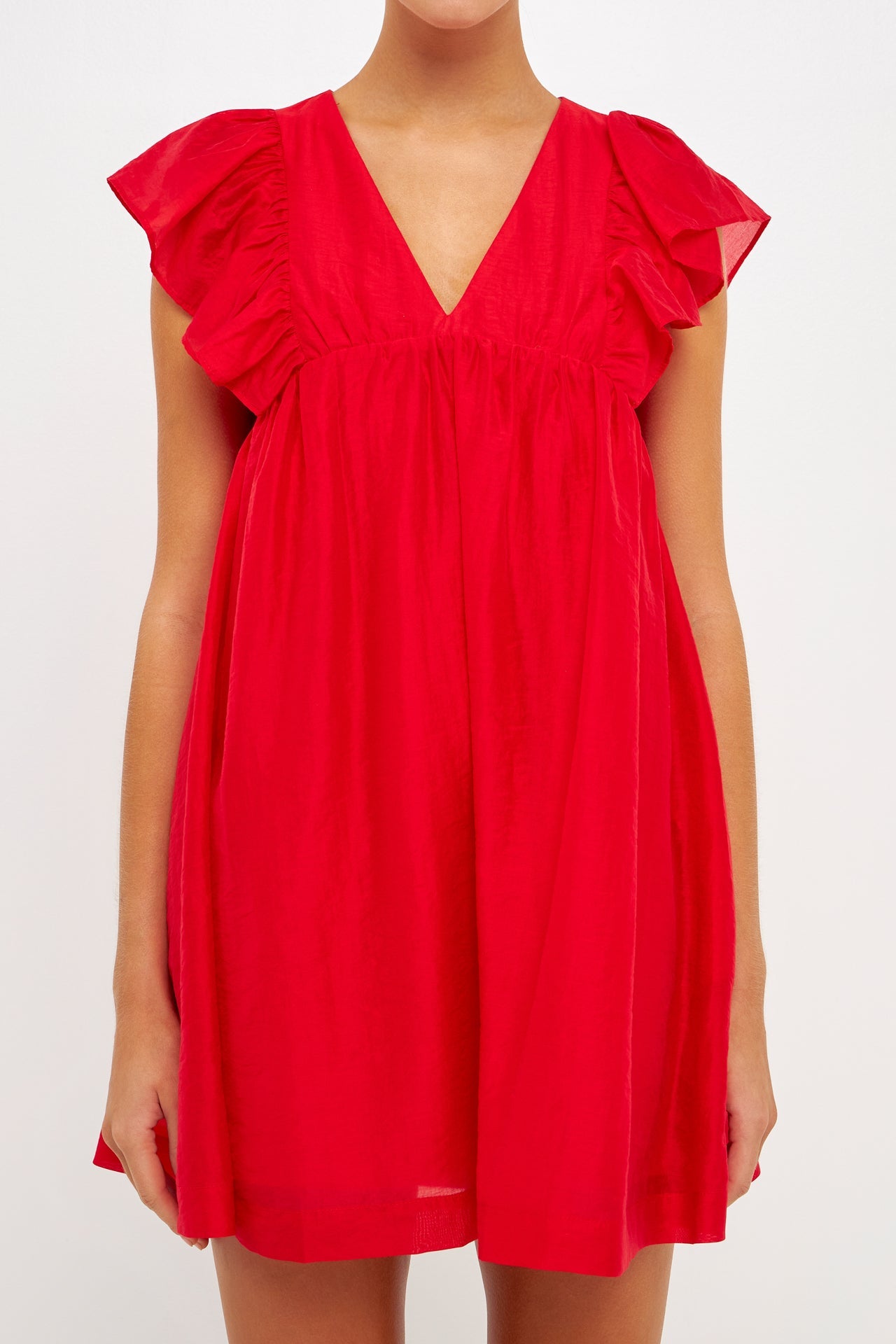 ENDLESS ROSE - Endless Rose - Ruffled V Neck Mini Flounce Dress - DRESSES available at Objectrare