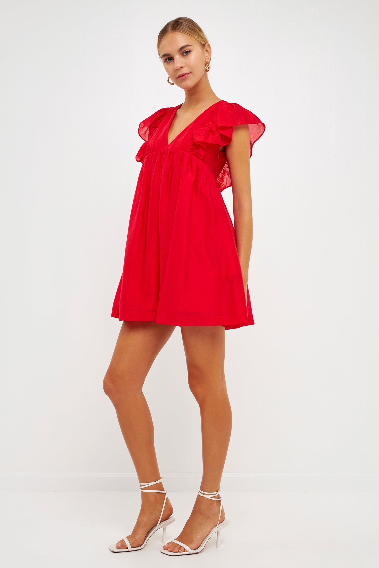 ENDLESS ROSE - Endless Rose - Ruffled V Neck Mini Flounce Dress - DRESSES available at Objectrare