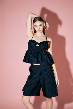 ENGLISH FACTORY - Bow Peplum Top - TOPS available at Objectrare