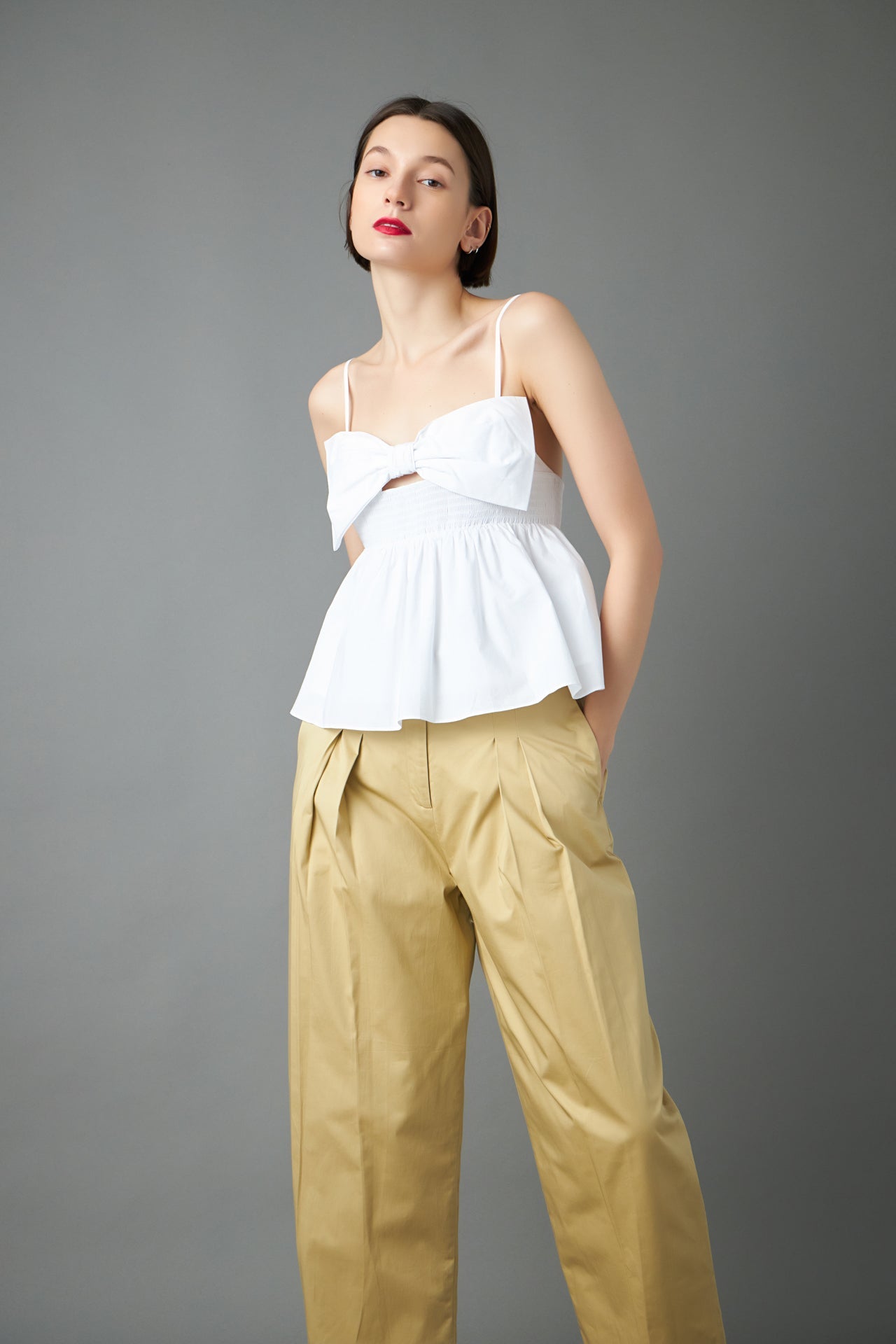 ENGLISH FACTORY - English Factory - Bow Peplum Top - TOPS available at Objectrare