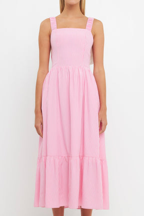 ENGLISH FACTORY - Contrast Bow Striped Maxi Dress - DRESSES available at Objectrare