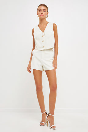 ENDLESS ROSE - High Waisted Suit Shorts - SHORTS available at Objectrare