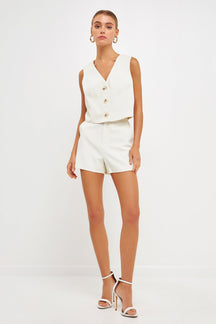 ENDLESS ROSE - High Waisted Suited Shorts - SHORTS available at Objectrare