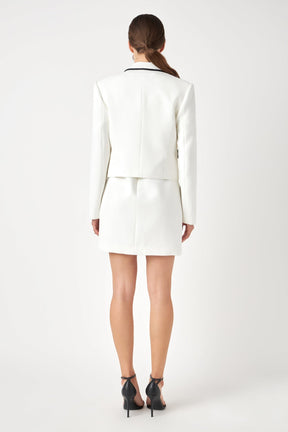 ENGLISH FACTORY - Bow Contrast Tweed Blazer - BLAZERS available at Objectrare
