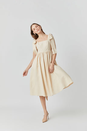 ENDLESS ROSE - Bow Shoulder Tie Midi Dress - DRESSES available at Objectrare