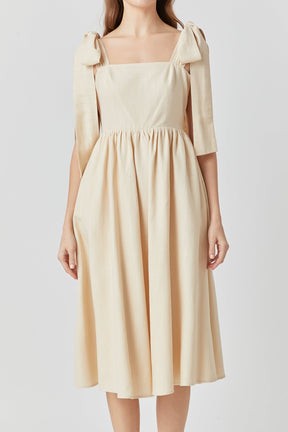 ENDLESS ROSE - Bow Shoulder Tie Midi Dress - DRESSES available at Objectrare