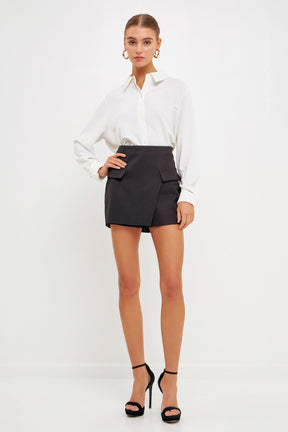ENDLESS ROSE - Front Wrap Mini Skort - SKORTS available at Objectrare