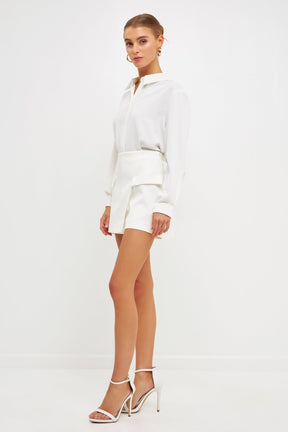 ENDLESS ROSE - Front Wrap Mini Skort - SKORTS available at Objectrare
