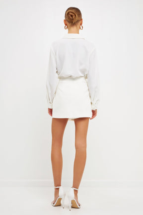 ENDLESS ROSE - Front Wrap Mini Skort - SKORTS available at Objectrare