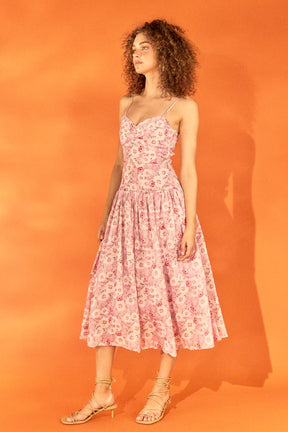 ENDLESS ROSE - Floral Drop Waist Maxi Dress - DRESSES available at Objectrare