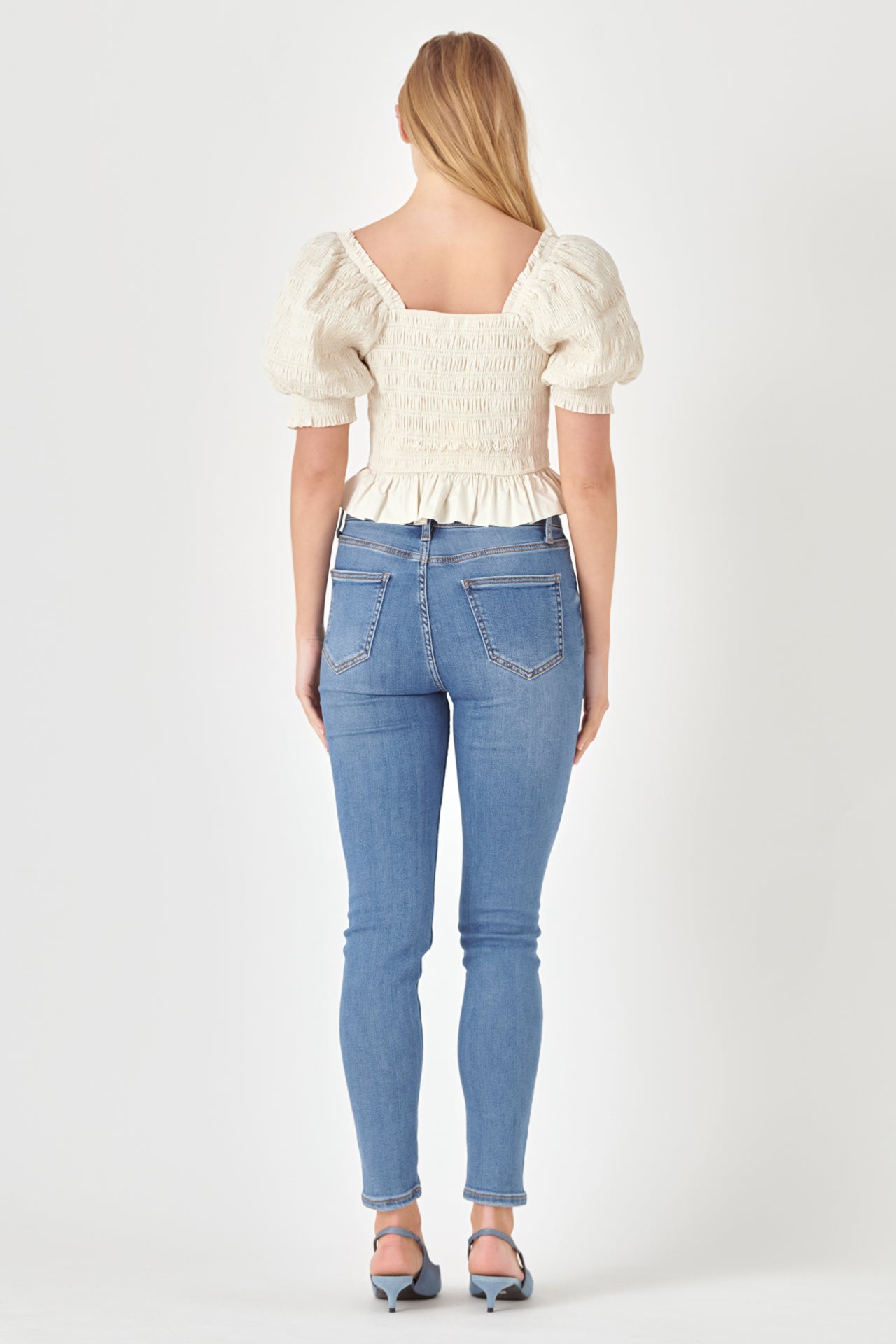 ENGLISH FACTORY - Smocked Puff Sleeve Top - TOPS available at Objectrare