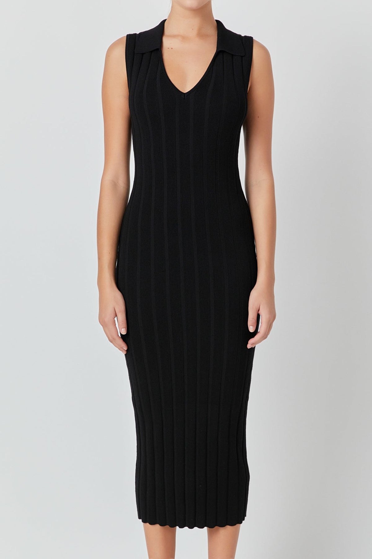 ENDLESS ROSE - Sleeveless Rib Knit Maxi Dress - DRESSES available at Objectrare