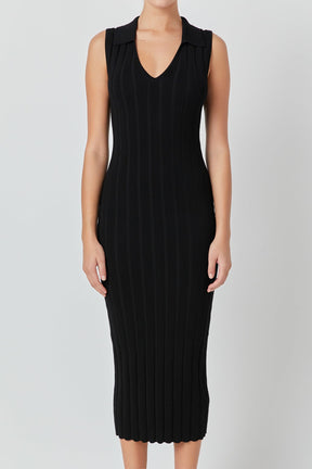 ENDLESS ROSE - Sleeveless Rib Knit Maxi Dress - DRESSES available at Objectrare