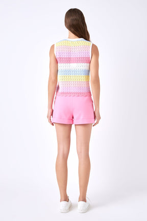 ENGLISH FACTORY - English Factory - Striped Crochet Top - TOPS available at Objectrare