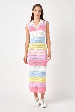 ENGLISH FACTORY - Crochet Knit Maxi Dress - DRESSES available at Objectrare
