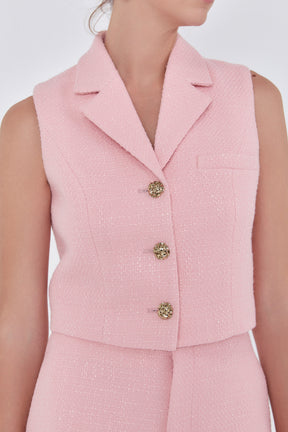 ENDLESS ROSE - Tweed Collared Vest - OUTERWEAR available at Objectrare