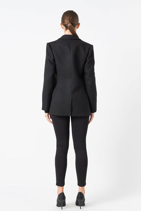 ENDLESS ROSE - Tweed Single Breast Blazer - BLAZERS available at Objectrare