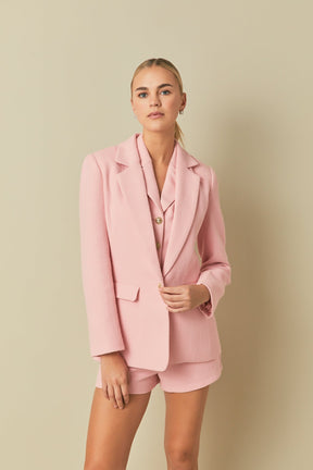 ENDLESS ROSE - Tweed Single Breast Blazer - BLAZERS available at Objectrare