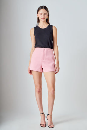 ENDLESS ROSE - Tweed Mid Rise Shorts - SHORTS available at Objectrare