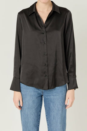 ENDLESS ROSE - Silky Button up Top - SHIRTS & BLOUSES available at Objectrare