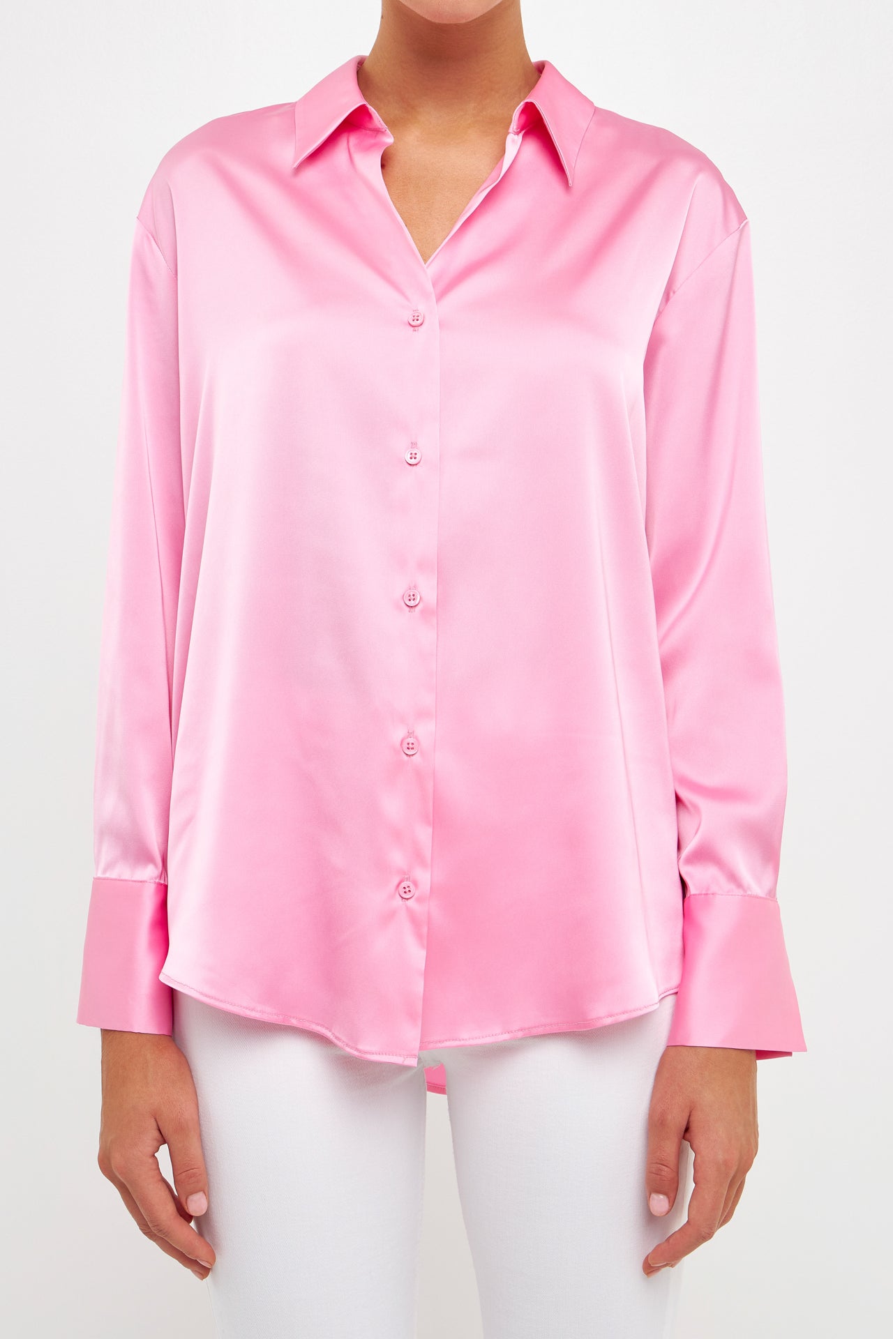 ENDLESS ROSE - Silky Button up Top - SHIRTS & BLOUSES available at Objectrare