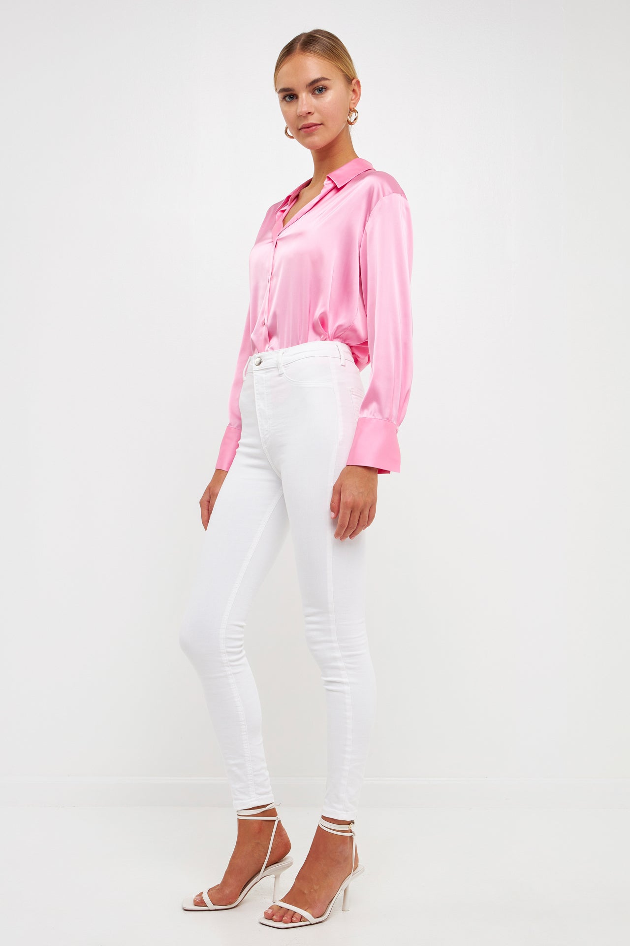 ENDLESS ROSE - Endless Rose - Silky Button up Top - SHIRTS & BLOUSES available at Objectrare