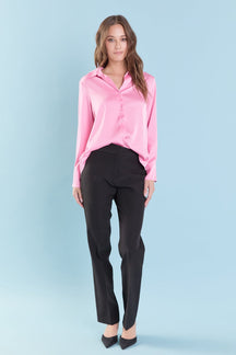 ENDLESS ROSE - Silky Button up Top - SHIRTS & BLOUSES available at Objectrare