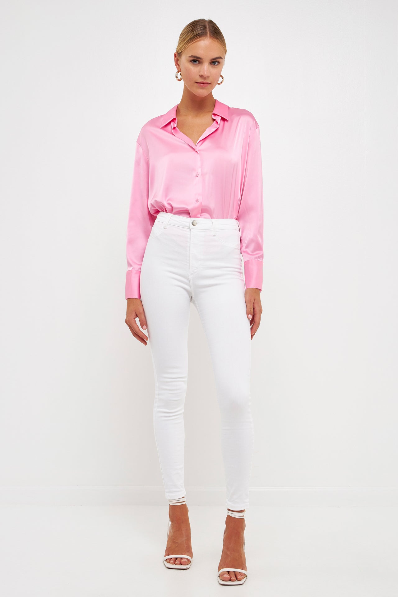 ENDLESS ROSE - Endless Rose - Silky Button up Top - SHIRTS & BLOUSES available at Objectrare