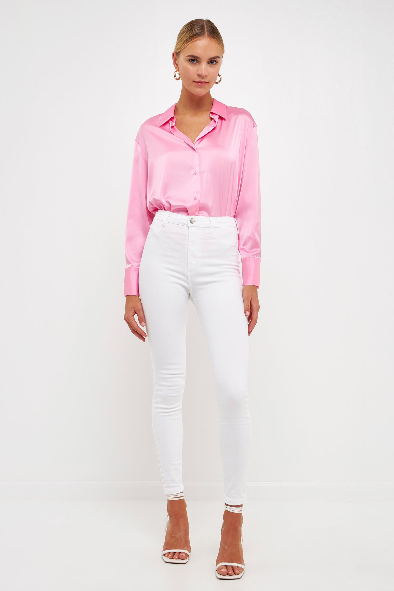 ENDLESS ROSE - Silky Button up Top - SHIRTS & BLOUSES available at Objectrare