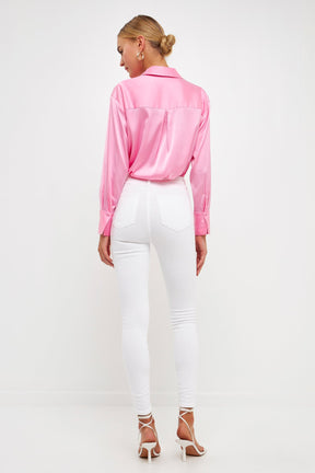 ENDLESS ROSE - Endless Rose - Silky Button up Top - SHIRTS & BLOUSES available at Objectrare