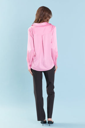 ENDLESS ROSE - Silky Button up Top - SHIRTS & BLOUSES available at Objectrare